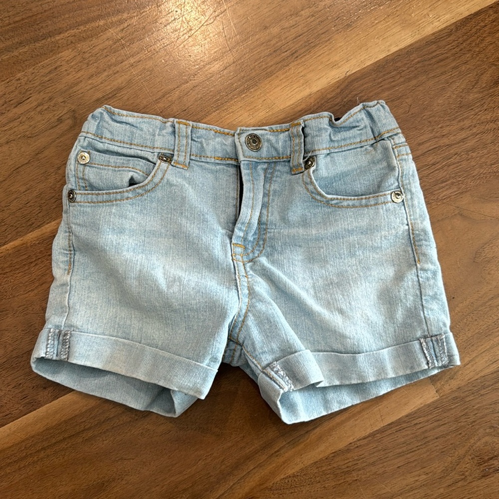 7 for mankind adjustable waist denim shorts